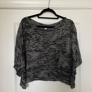 Black & Grey Oversized Crop Top